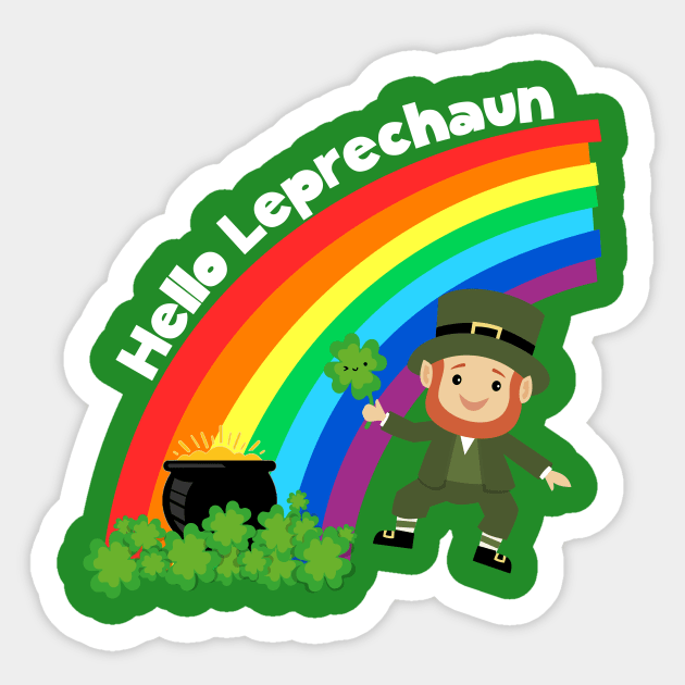 Hello Leprechaun St Patrick's Day Sticker by LonelyChimp